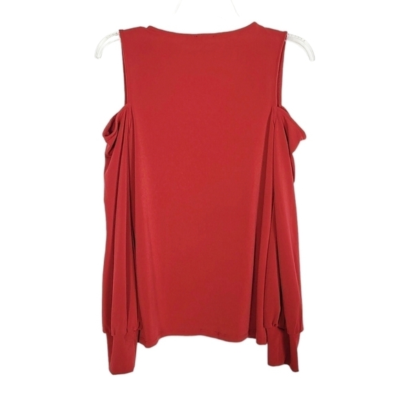 NWOT EXPRESS cold shoulder long sleeve top red holiday Christmas Valentines - Picture 4 of 7